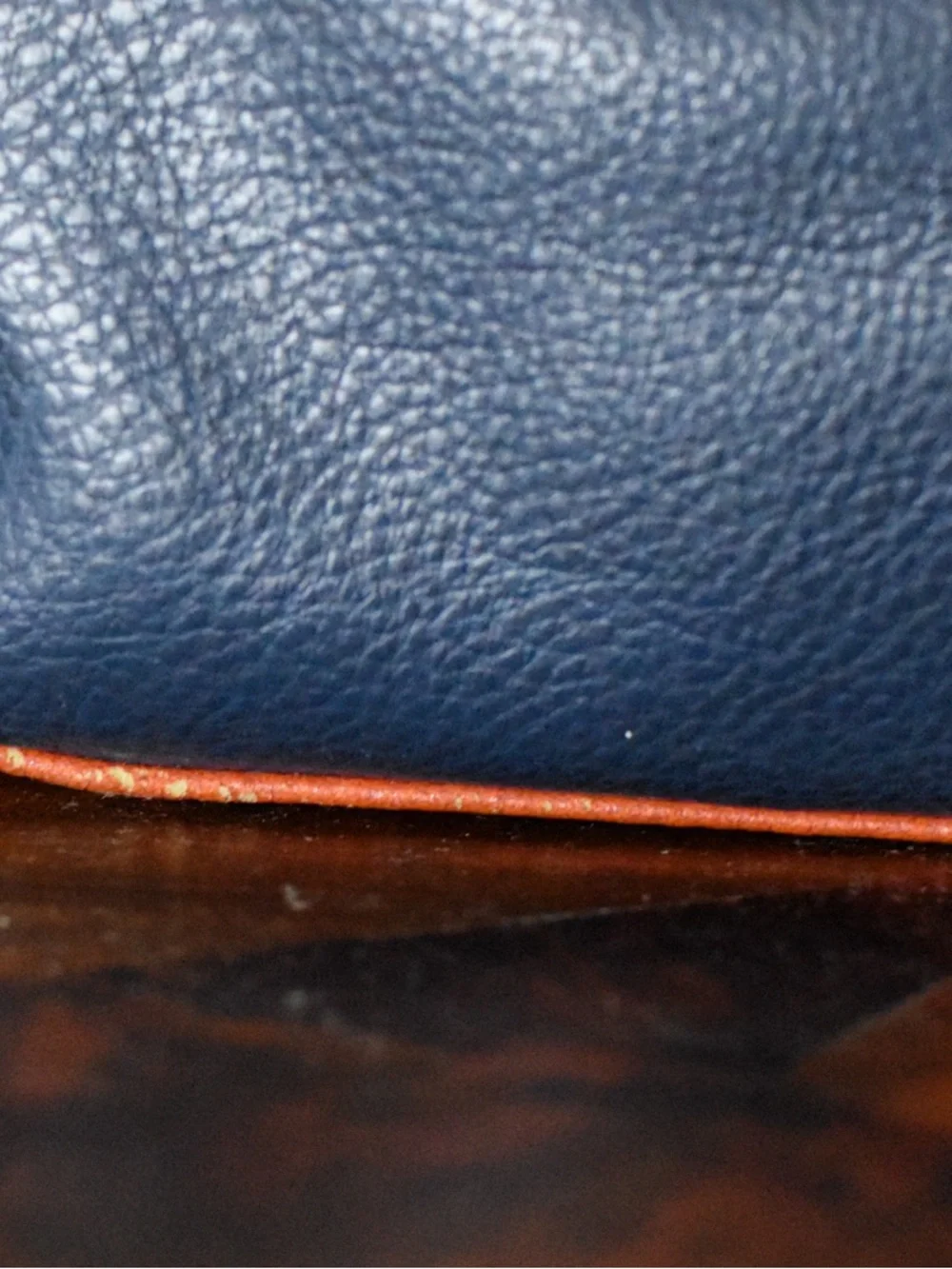 Jones New York Satchel in Cognac and Blue Top Handle w/Strap and Belted Detail - Picture 7 of 8